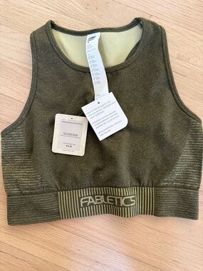 Fabletics Olive Performance High-Neck Sports Bra